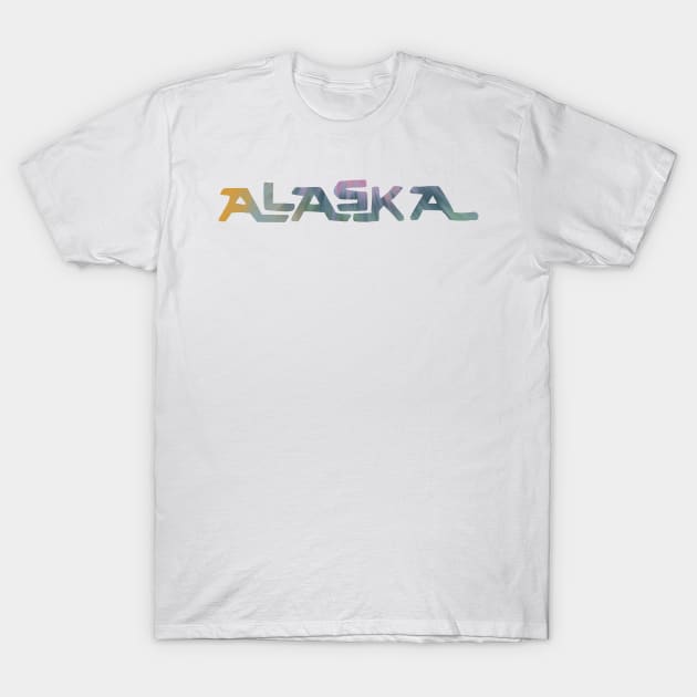 Alaska Tie Dye License Plate Design T-Shirt by maccm